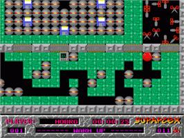 In game image of Supaplex on the Commodore Amiga.