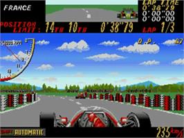 In game image of Super Monaco GP on the Commodore Amiga.