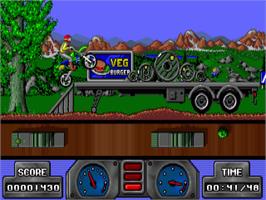 In game image of Super Scramble Simulator on the Commodore Amiga.