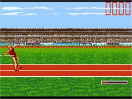 In game image of Super Sport Challenge on the Commodore Amiga.