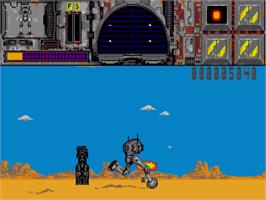 In game image of Thunder Burner on the Commodore Amiga.