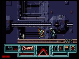 In game image of Total Recall on the Commodore Amiga.