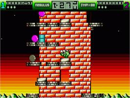 In game image of Tower Toppler on the Commodore Amiga.