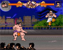 In game image of Tube Warriors on the Commodore Amiga.