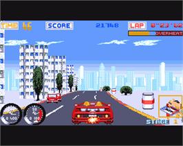In game image of Turbo Out Run on the Commodore Amiga.