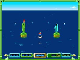 In game image of Typhoon Thompson in Search for the Sea Child on the Commodore Amiga.