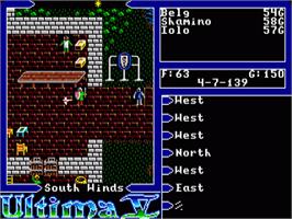 In game image of Ultima V: Warriors of Destiny on the Commodore Amiga.
