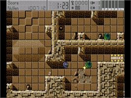 In game image of Universal Warrior on the Commodore Amiga.