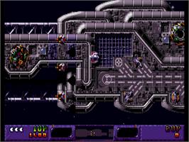 In game image of Uridium 2 on the Commodore Amiga.