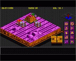 In game image of Utopia: The New Worlds on the Commodore Amiga.