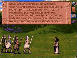 In game image of Vengeance of Excalibur on the Commodore Amiga.