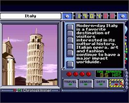 In game image of Where in Time is Carmen Sandiego on the Commodore Amiga.