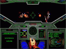 In game image of Wing Commander on the Commodore Amiga.