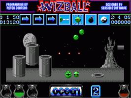 In game image of Wizball on the Commodore Amiga.