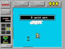 In game image of Wonder Boy in Monster Land on the Commodore Amiga.