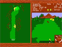 In game image of World Tour Golf on the Commodore Amiga.