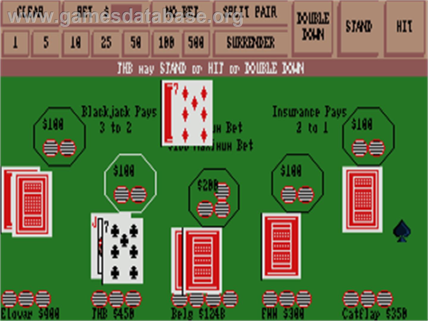 Blackjack Academy - Commodore Amiga - Artwork - In Game