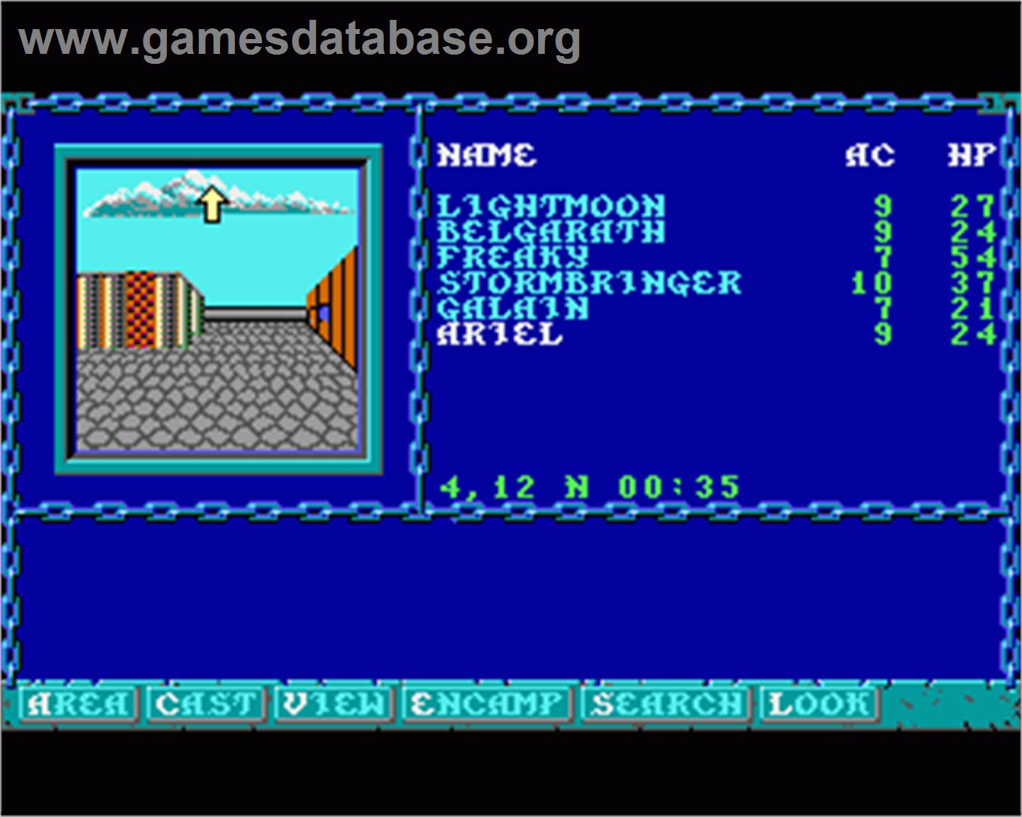 Curse of the Azure Bonds - Commodore Amiga - Artwork - In Game