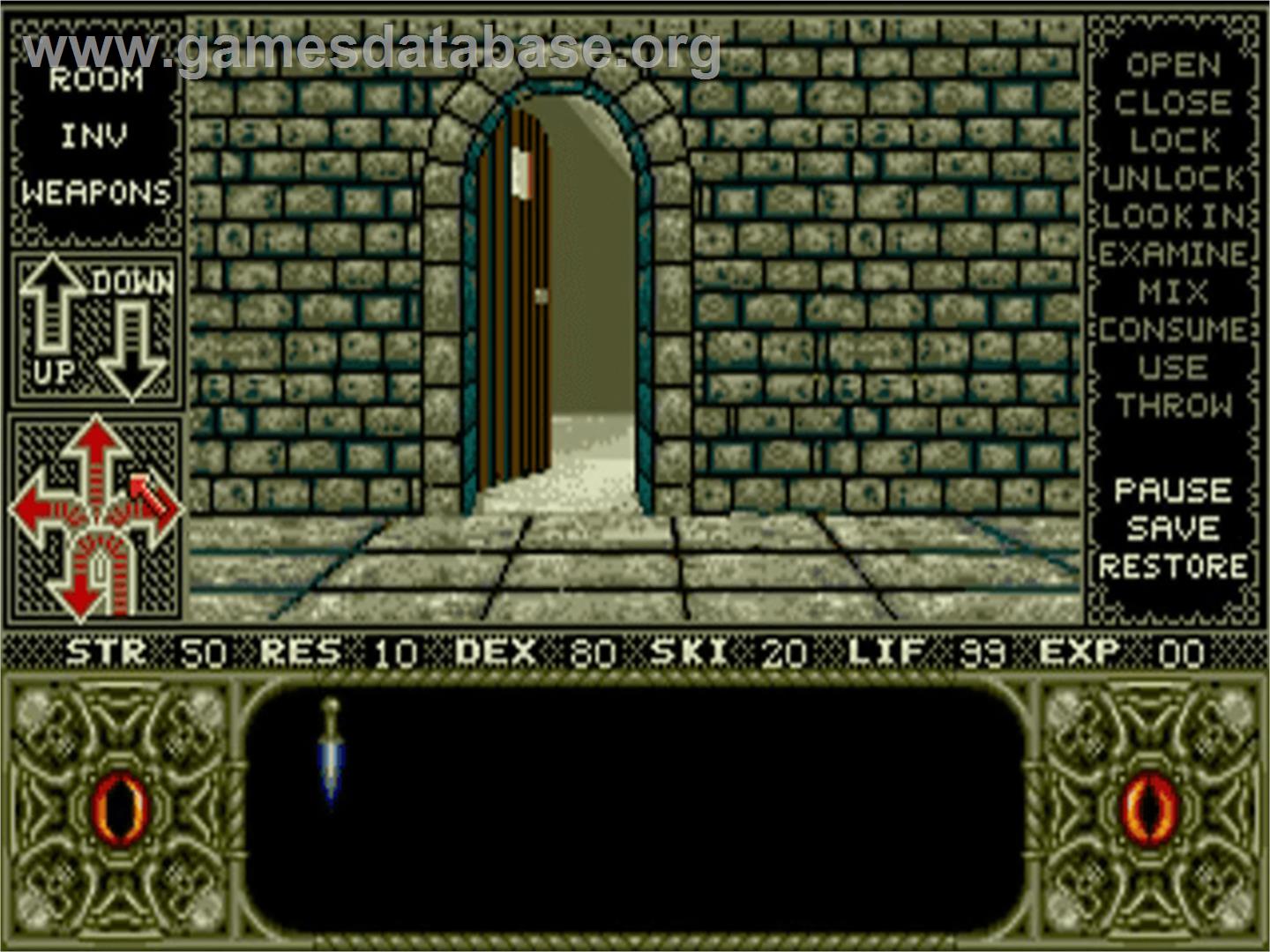 Elvira: Mistress of the Dark - Commodore Amiga - Artwork - In Game