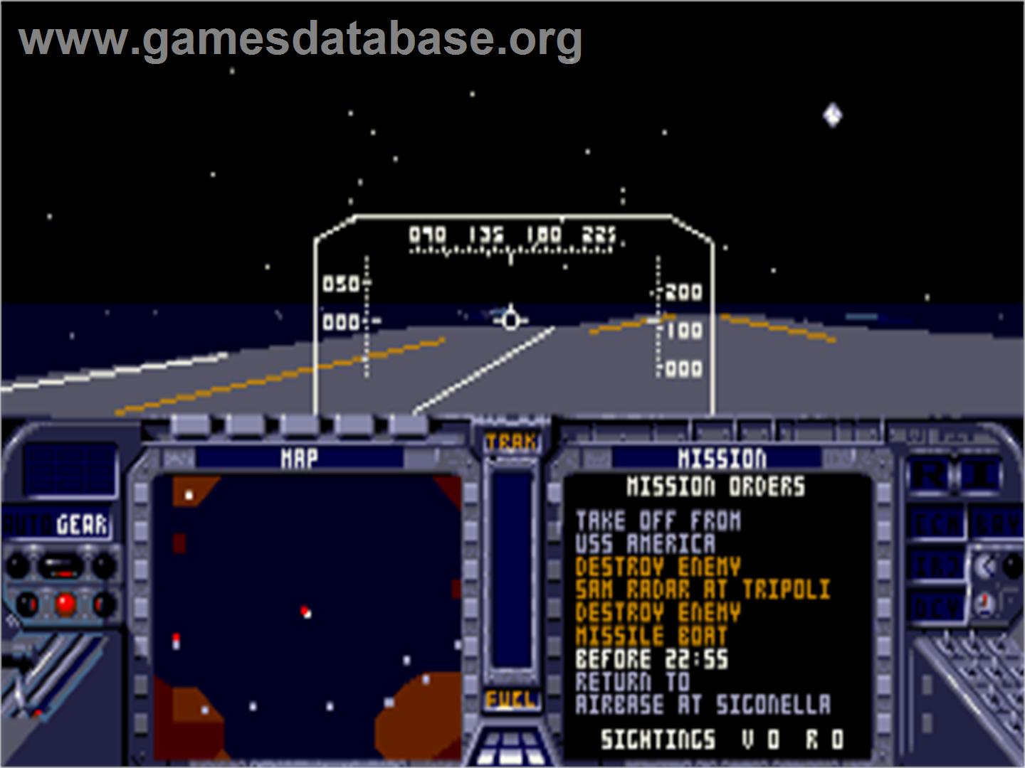 F-19 Stealth Fighter - Commodore Amiga - Artwork - In Game