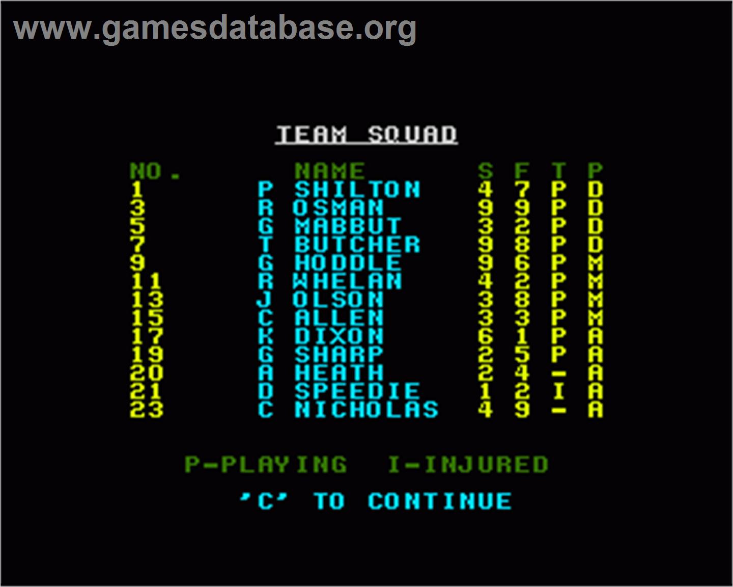 League Challenge - Commodore Amiga - Artwork - In Game