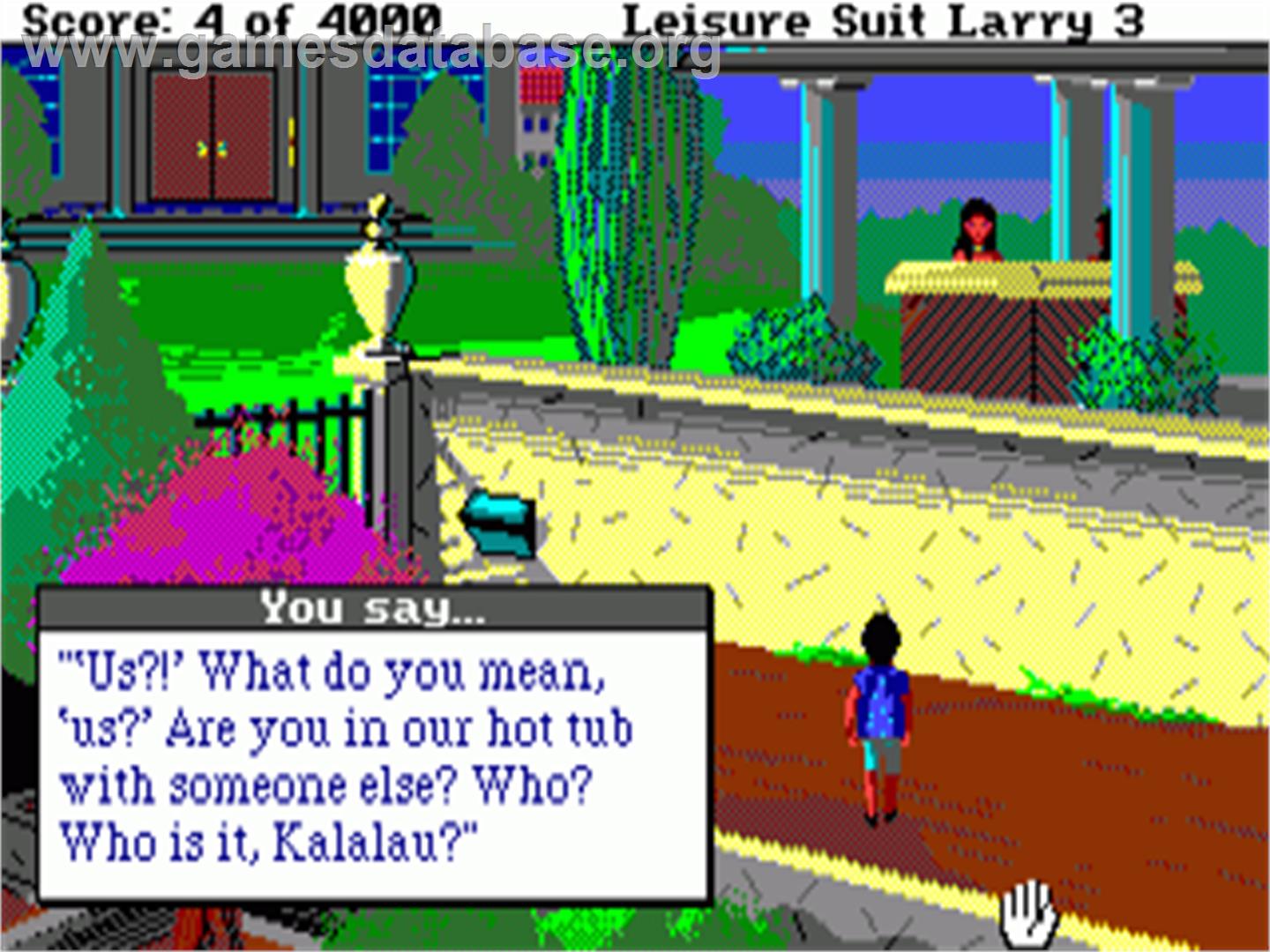 Leisure Suit Larry 3: Passionate Patti in Pursuit of the Pulsating Pectorals - Commodore Amiga - Artwork - In Game