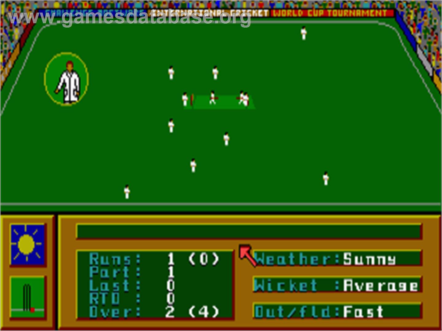 Robin Smith's International Cricket - Commodore Amiga - Artwork - In Game