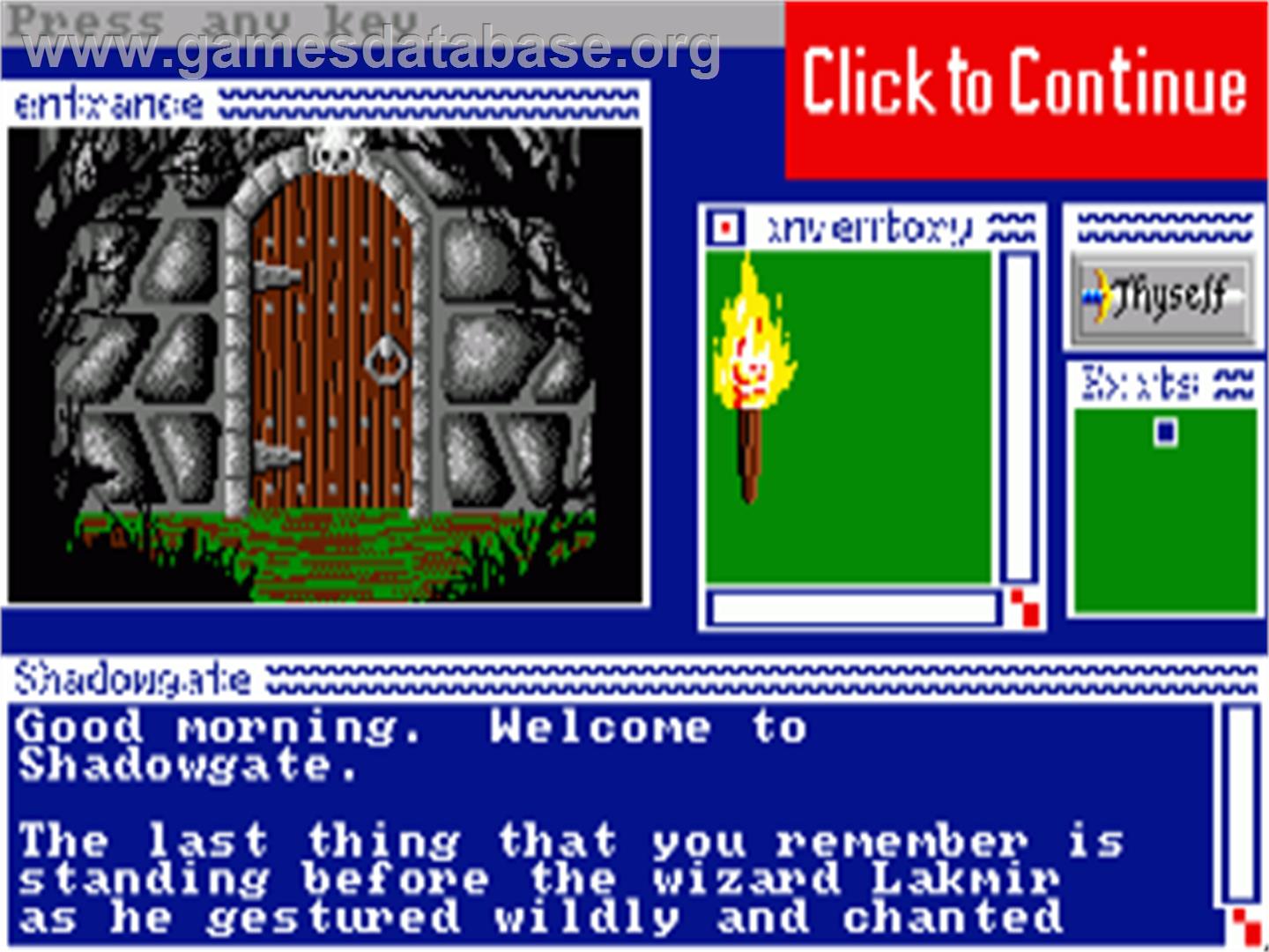 Shadowgate - Commodore Amiga - Artwork - In Game