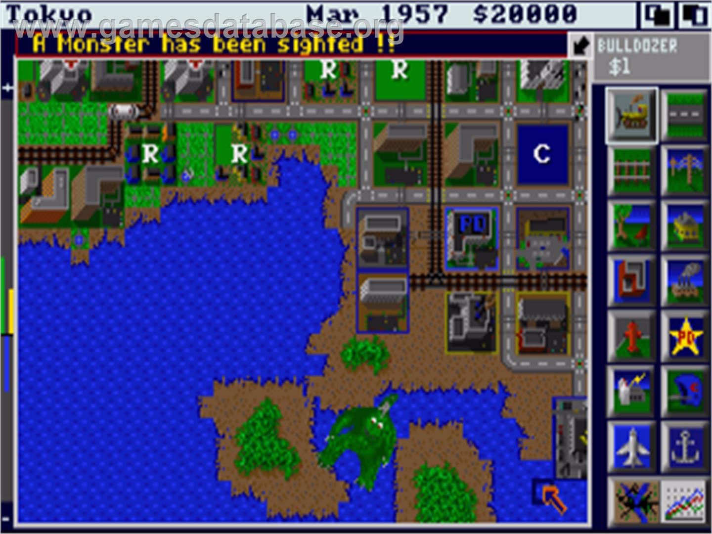 Sim City: Terrain Editor - Commodore Amiga - Artwork - In Game