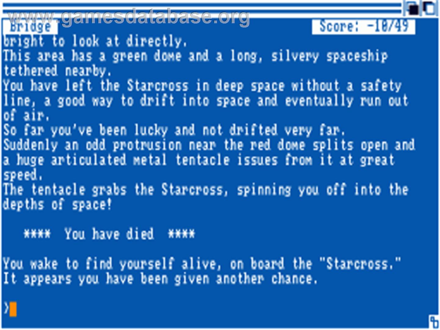 Starcross - Commodore Amiga - Artwork - In Game