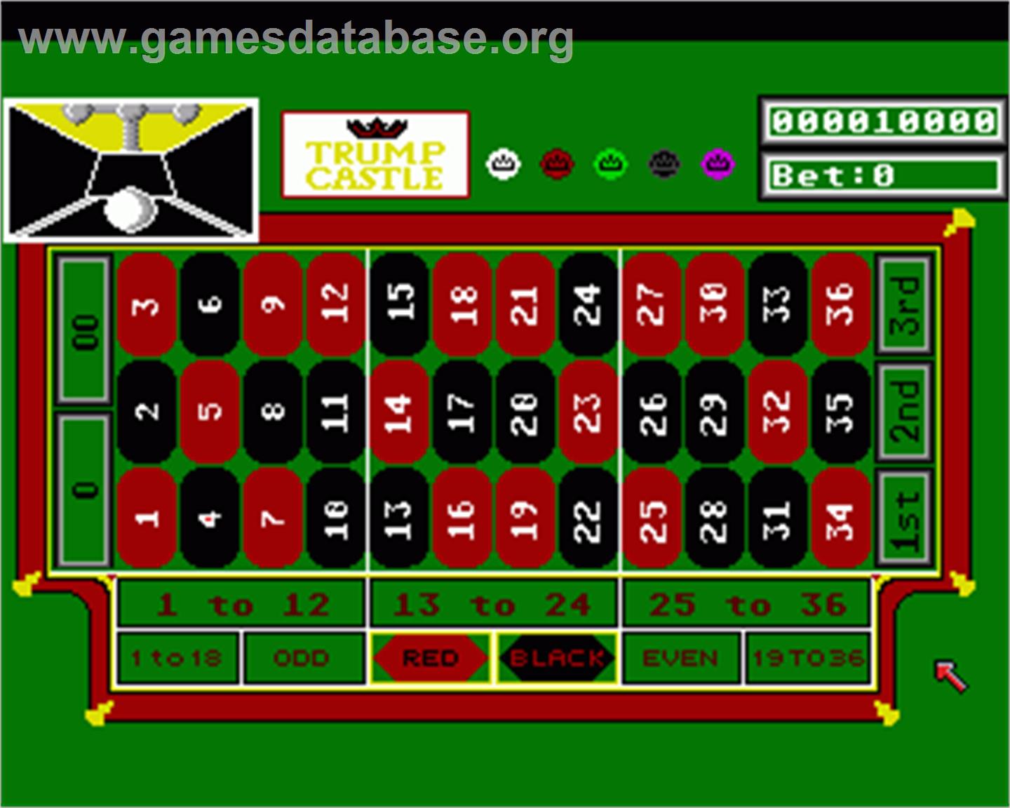 Trump Castle: The Ultimate Casino Gambling Simulation - Commodore Amiga - Artwork - In Game