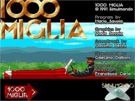 Title screen of 1000 Miglia: Great1000 Miles Rally on the Commodore Amiga.