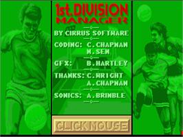 Title screen of 1st Division Manager on the Commodore Amiga.