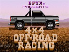 Title screen of 4x4 Off-Road Racing on the Commodore Amiga.