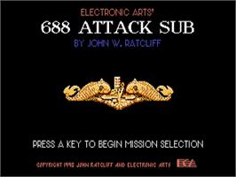 Title screen of 688 Attack Sub on the Commodore Amiga.
