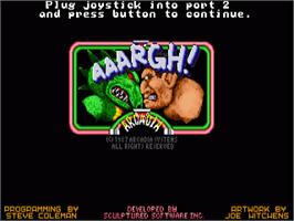 Title screen of Aaargh on the Commodore Amiga.