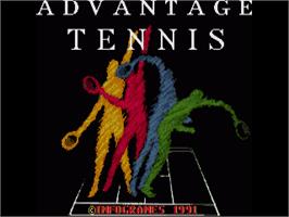 Title screen of Advantage Tennis on the Commodore Amiga.
