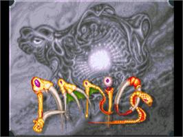 Title screen of Amnios on the Commodore Amiga.
