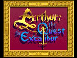 Title screen of Arthur: The Quest for Excalibur on the Commodore Amiga.