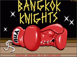 Title screen of Bangkok Knights on the Commodore Amiga.
