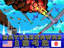 Title screen of Battlehawks 1942 on the Commodore Amiga.