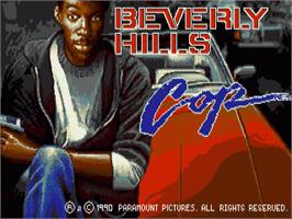 Title screen of Beverly Hills Cop on the Commodore Amiga.