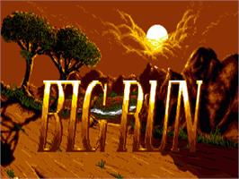 Title screen of Big Run on the Commodore Amiga.
