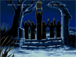 Title screen of Black Sect on the Commodore Amiga.
