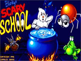 Title screen of Blinky's Scary School on the Commodore Amiga.