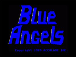Title screen of Blue Angels: Formation Flight Simulation on the Commodore Amiga.