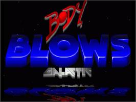 Title screen of Body Blows Galactic on the Commodore Amiga.