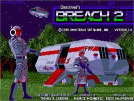 Title screen of Breach 2 on the Commodore Amiga.