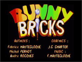Title screen of Bunny Bricks on the Commodore Amiga.