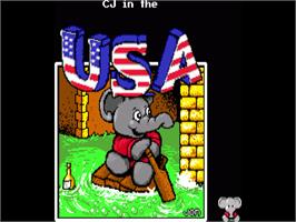 Title screen of CJ In the USA on the Commodore Amiga.
